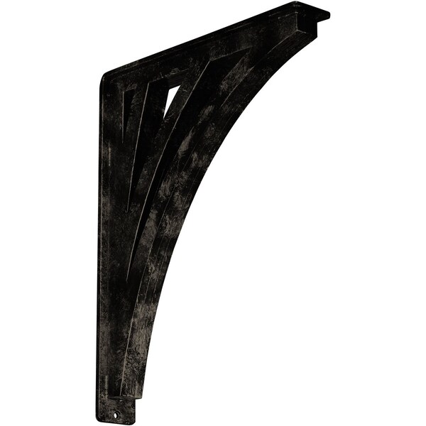 Ekena Millwork Nevio Wrought Iron Bracket, (Triple center brace), Antiqued Pale Gold 2"W x 12"D x 15"H BKTM02X12X15TNEAPG - main